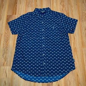 Eddie Bauer Ladies Short Sleeve Adventure Top - Blueprint Geo Size Large